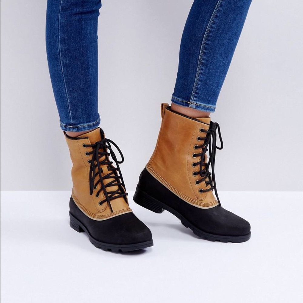 ♥️Sorel❤️NEW❤️duck boots in elk and black sz10 &11 - Picture 1 of 7
